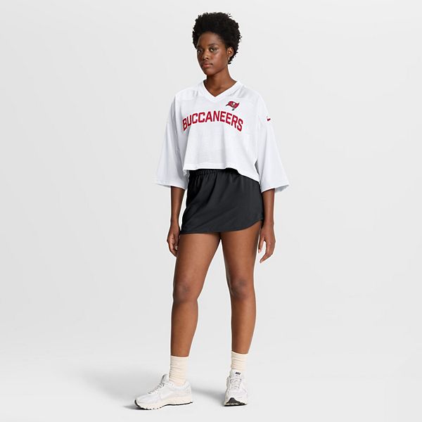 Женская белая футболка Tampa Bay Buccaneers Primetime с сетчатыми вставками Dri-FIT Nike — фото 4