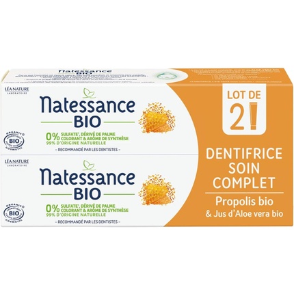 

Органическая зубная паста Complete Care Propolis, 75 мл - упаковка из 2 шт. Natessance