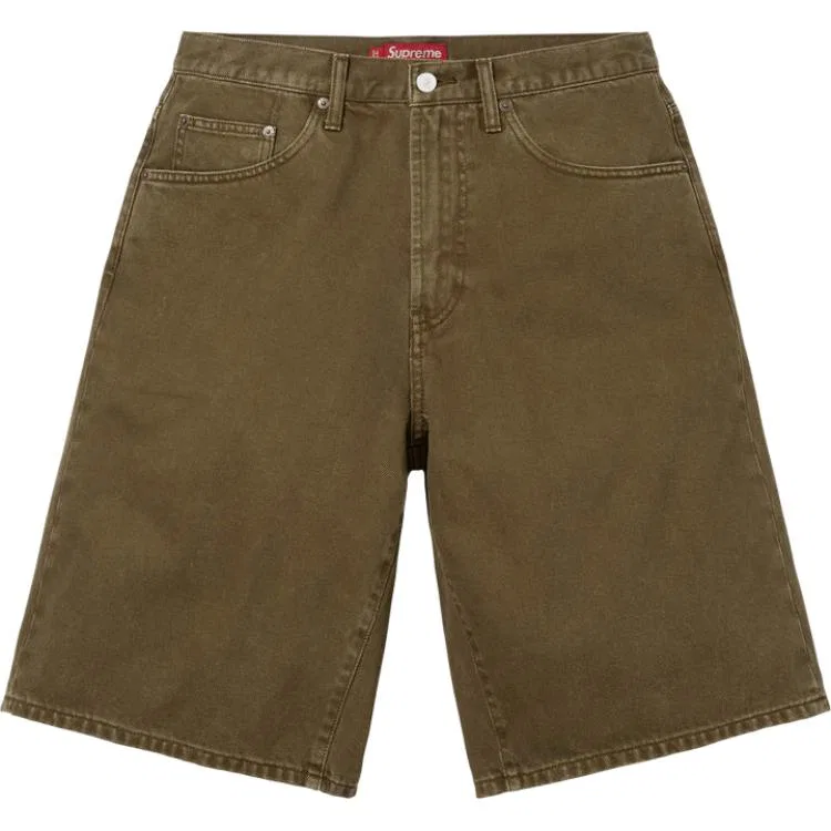 Шорты джинсовые свободные Supreme Olive