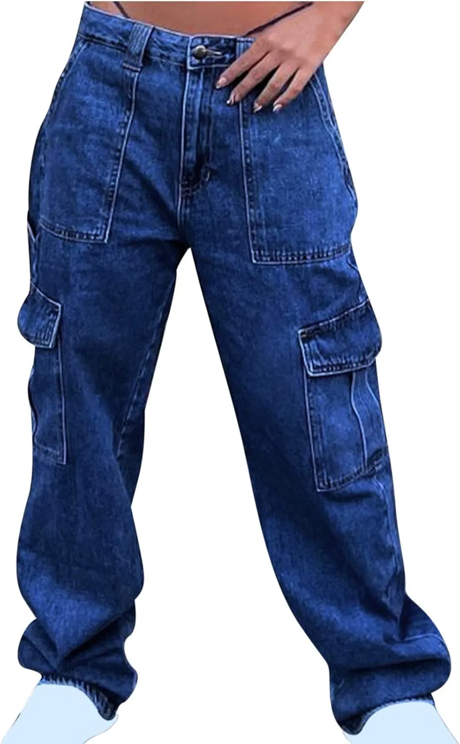 

Женские джинсы bootcut с карманами, низкая посадка, широкие штанины FZYLQY