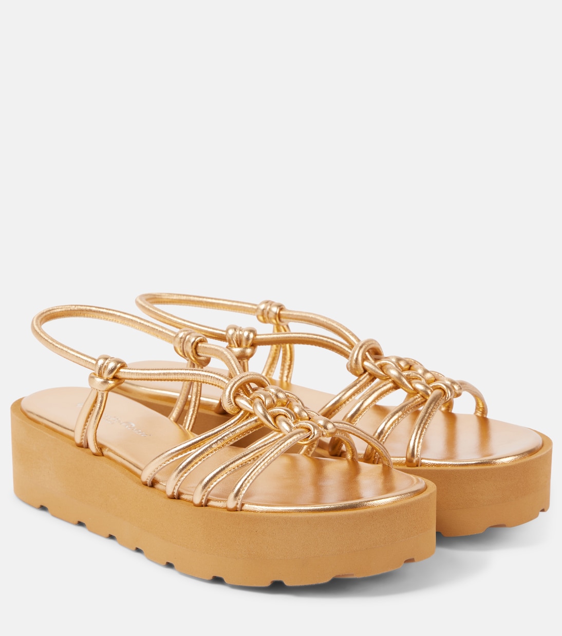 Сандалии из металлизированной кожи Gianvito Rossi, Mekong