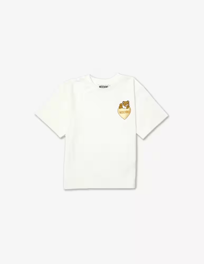 

Хлопковая футболка с логотипом Moschino, белый