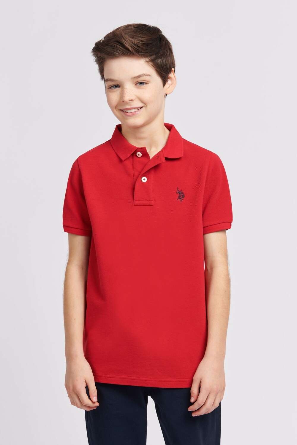 

Рубашка-Поло из пике для мальчиков с рисунком всадника U.S. Polo Assn, красный