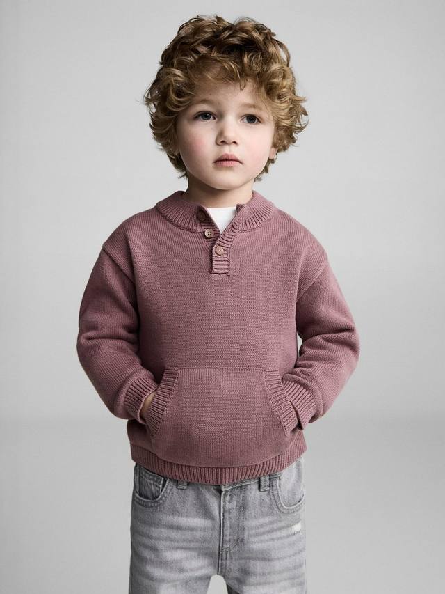 

Детский джемпер Orlando из хлопкового рибаны Mango, Dark Red