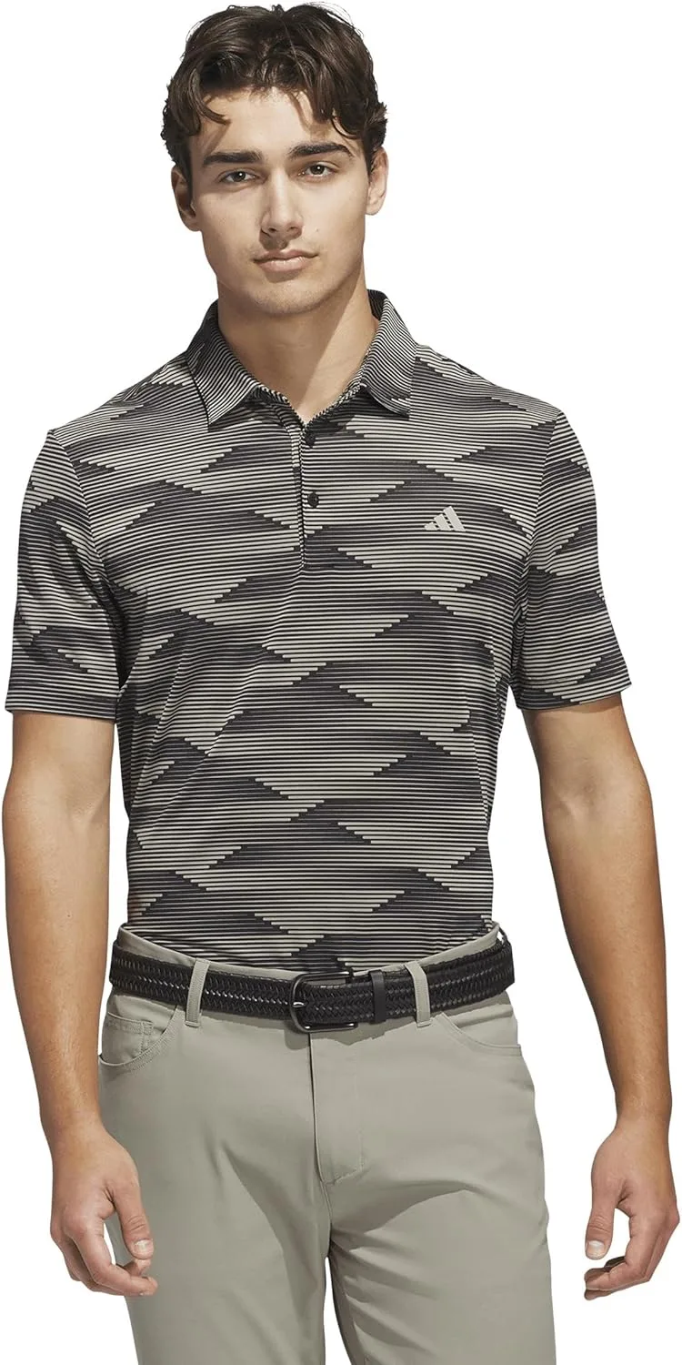 Футболка-поло Adidas Ultimate365 Speed Stripe, черный/бежевый — фото 2
