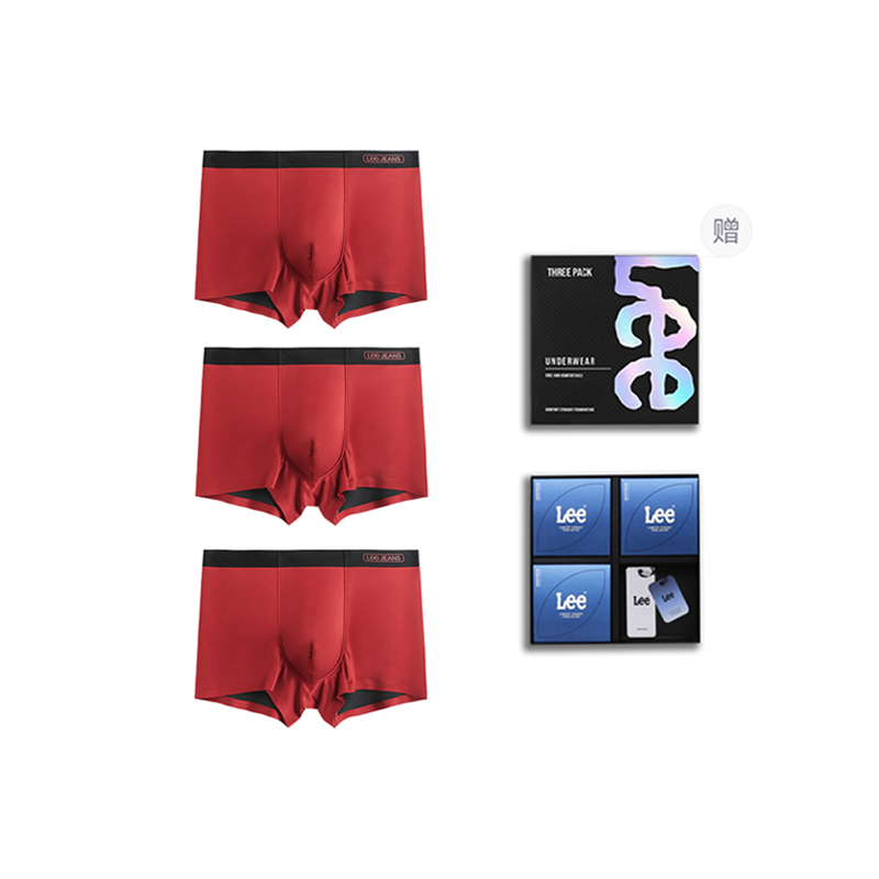 

Подарочный набор мужских трусов боксеров 3 шт Lee, красный