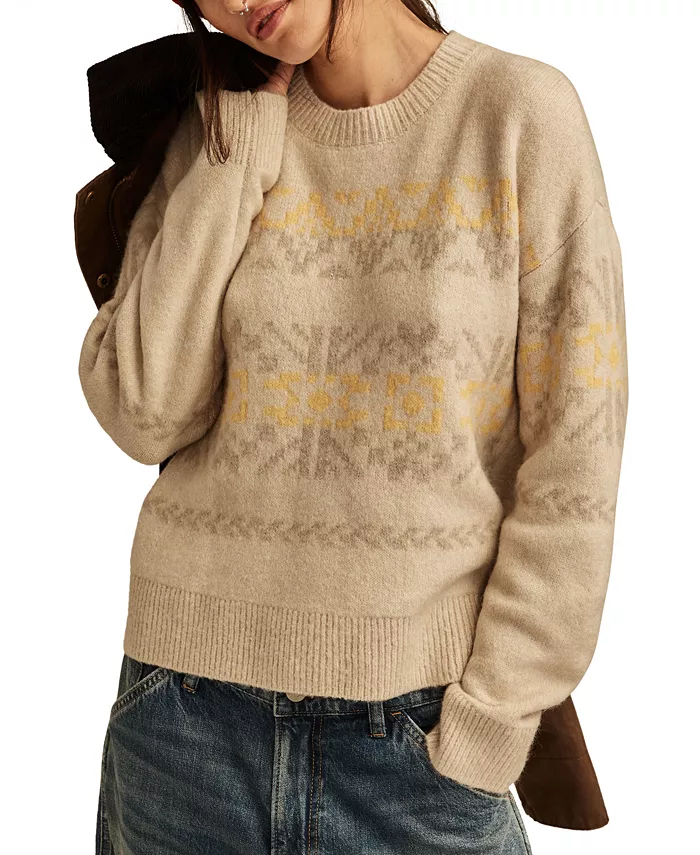 

Ферфайл свитер с круглым вырезом Lucky Brand, мультиколор