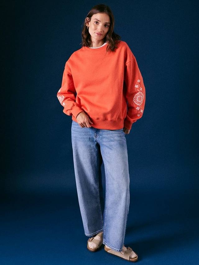 

Свитшот с рукавом в стиле мандала Cape Cove, Orange/White