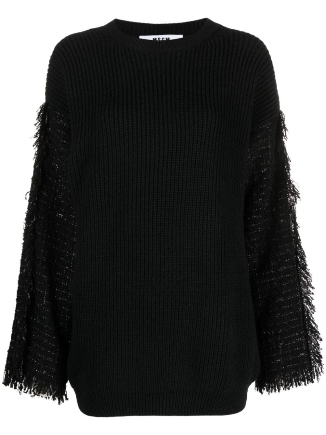 

MSGM джемпер в рубчик с бахромой, черный