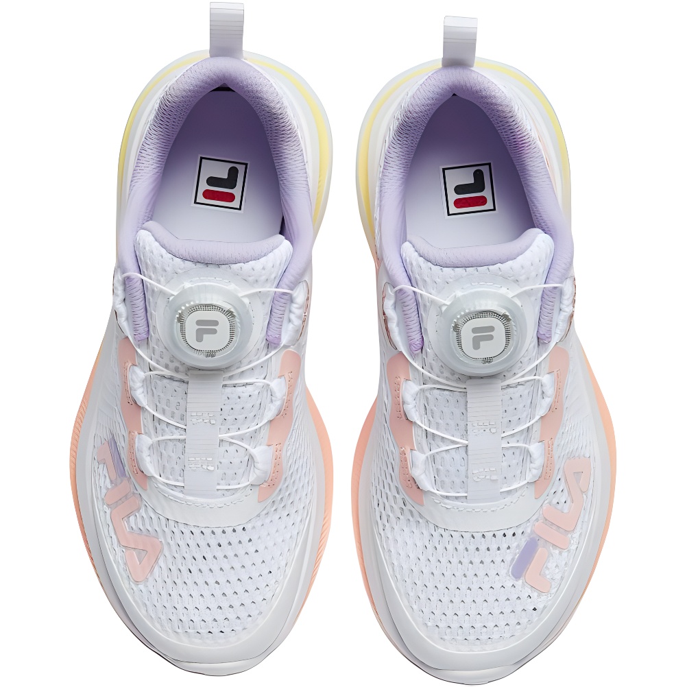 Нескользящие дышащие низкие детские кроссовки для бега FILA KIDS, белый/розовый — фото 4