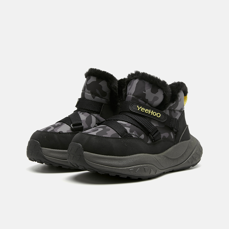 Амортизирующие устойчивые к истиранию утепленные ботинки high top для детей YeeHoO, коричневый — фото 4