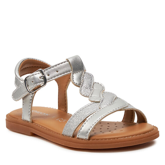 Сандалии Geox J Sandal Karly Girl J4535H 0NFQD C1007 M Silver, серебро — фото 2