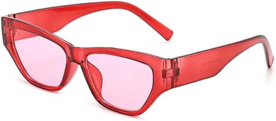 

Персонализированные солнцезащитные очки Polygon для женщин с защитой от УФ-излучения, солнцезащитные очки с УФ-защитой для мужчин Weloveushop, Red Frame Pink Flakes