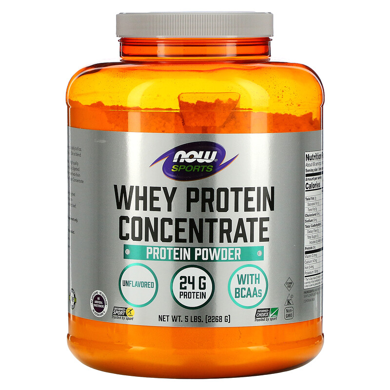 

NOW Foods, Sports, концентрат сывороточного протеина в порошке, без добавок, 2268 г (5 фунтов)