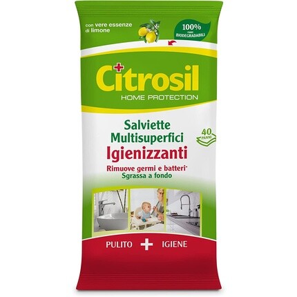 

Citrosil Home Protection Лимонные дезинфицирующие салфетки, 40 салфеток