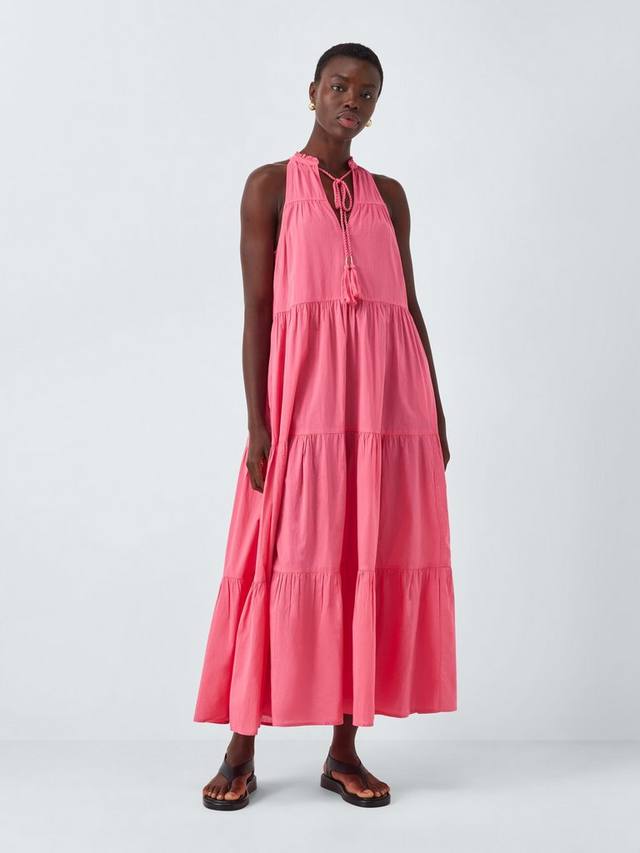 

Многоярусное пляжное платье макси в цвете sunset John Lewis, Pink