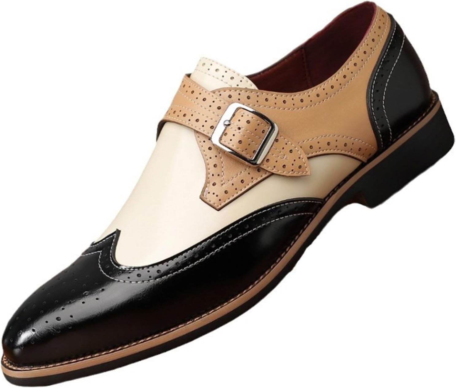 

Мужские броги Wingtip классические черные деловые туфли Дерби, стильные оксфорды для выпускного и моды Abborora