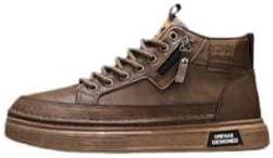 

Мужские модные высокие ботинки Minlaidian, кроссовки в британском стиле, ретро весенние ботинки и деловая обувь, темно-коричневый