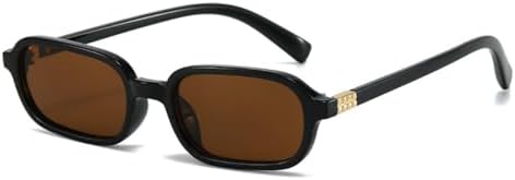 

Солнцезащитные очки прямоугольной формы 2027 года для женщин, винтажные очки с защитой от УФ-излучения UV400, мужские солнцезащитные очки в стиле панк MTZJH, Black Tea