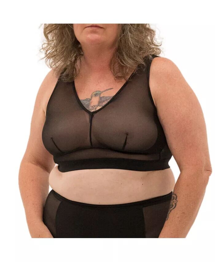 

Бюстгальтер-топ без застежек Nude Shade Wireless Comfort Mesh Naked Rebellion, черный