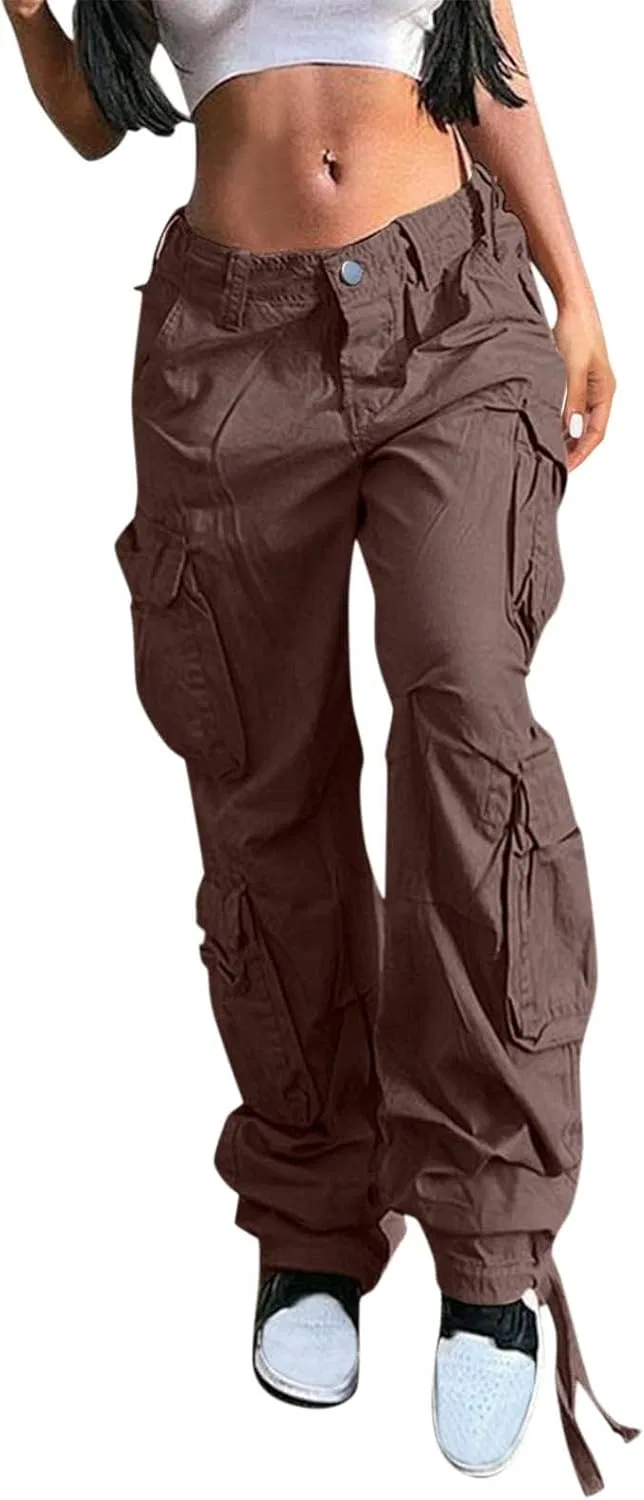 Джинсы карго Women's Jeans Trendy Cargo Pants, Coffee