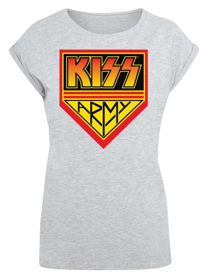 

Футболка F4NT4STIC Extended Shoulder T-Shirt Kiss Army Logo, пятнистый серый