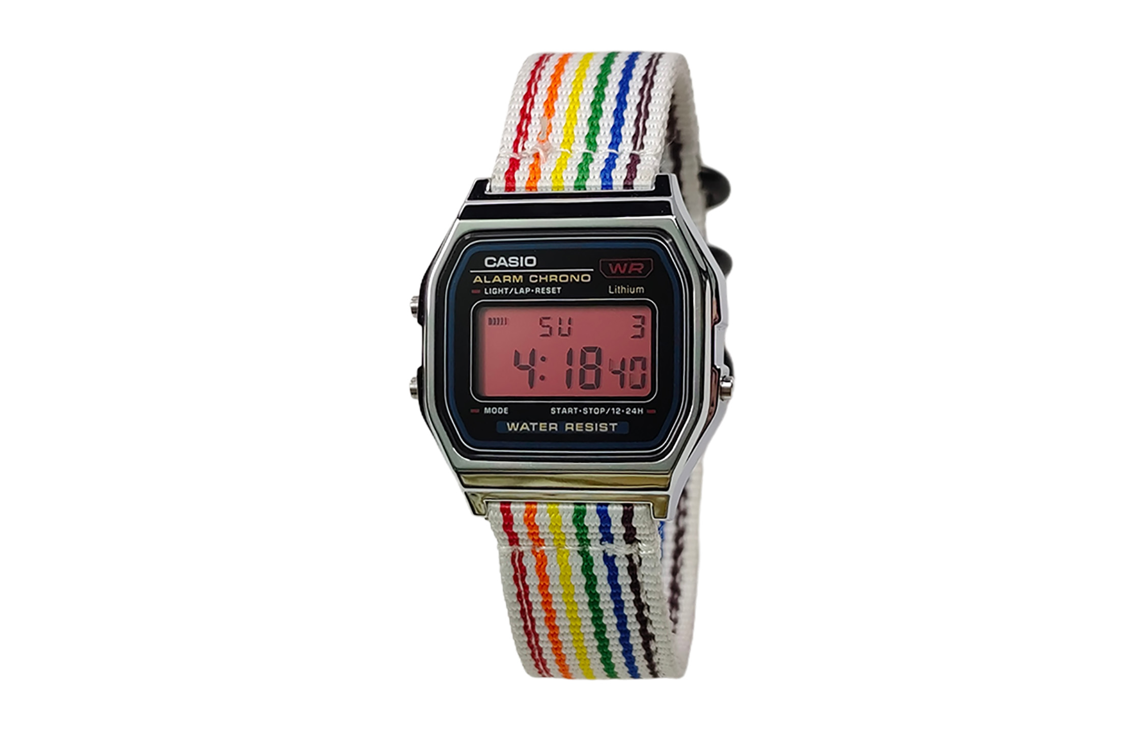 

CASIO Мужские часы Retrofit Series с кварцевым механизмом и нейлоновым ремешком, черный циферблат