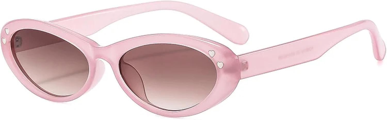 

Винтажные солнцезащитные очки «кошачий глаз» для женщин, желейного цвета, маленькая оправа, ретро-очки для активного отдыха, защита от УФ-излучения UV400 VVTWSSW, Pink-lightbrown