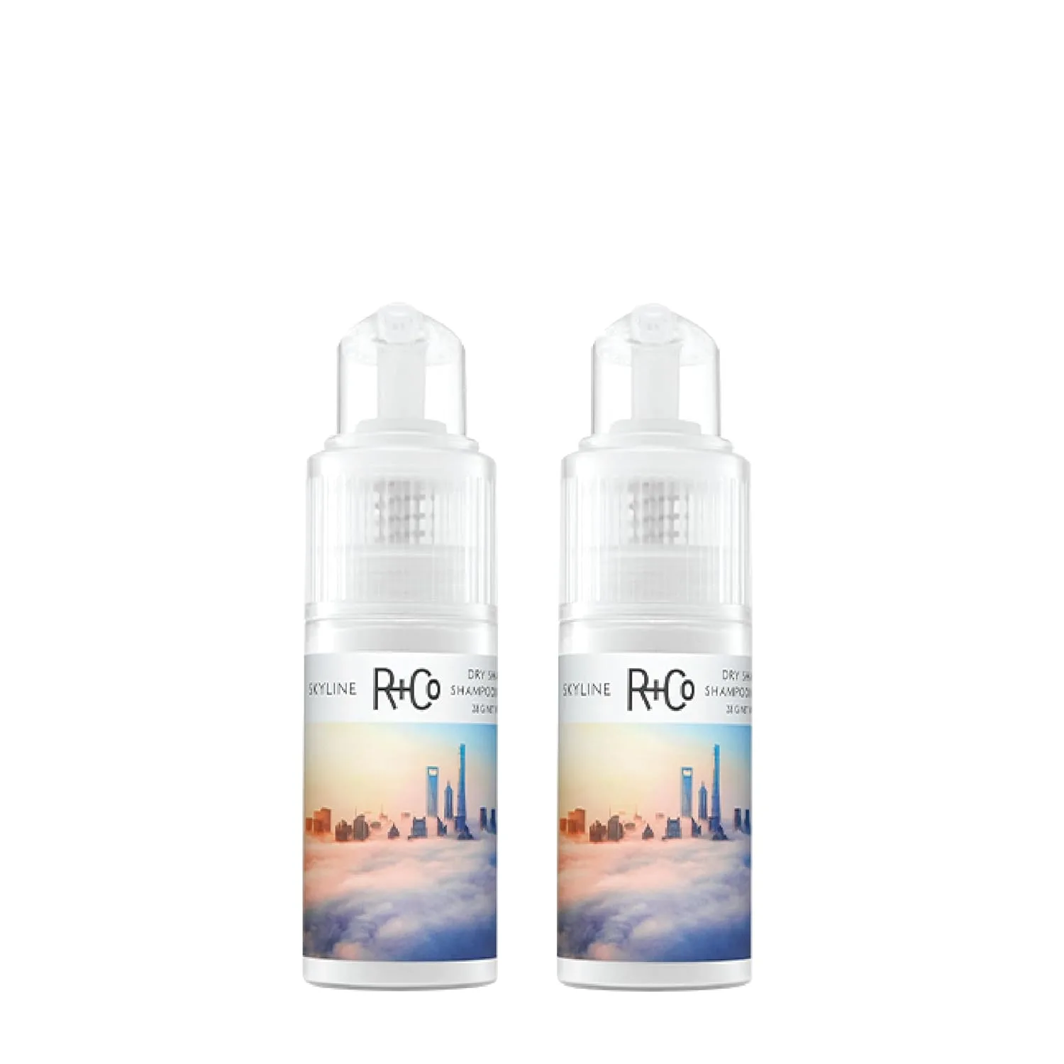 R+Co Skyline Dry Shampoo Powder - сухой шампунь, поглощающий жир, без следов, для освежения волос между мытьем, добавляет объем и текстуру для всех типов волос, свежий аромат, 28 г (2 шт) 29,6 мл (2 шт.)