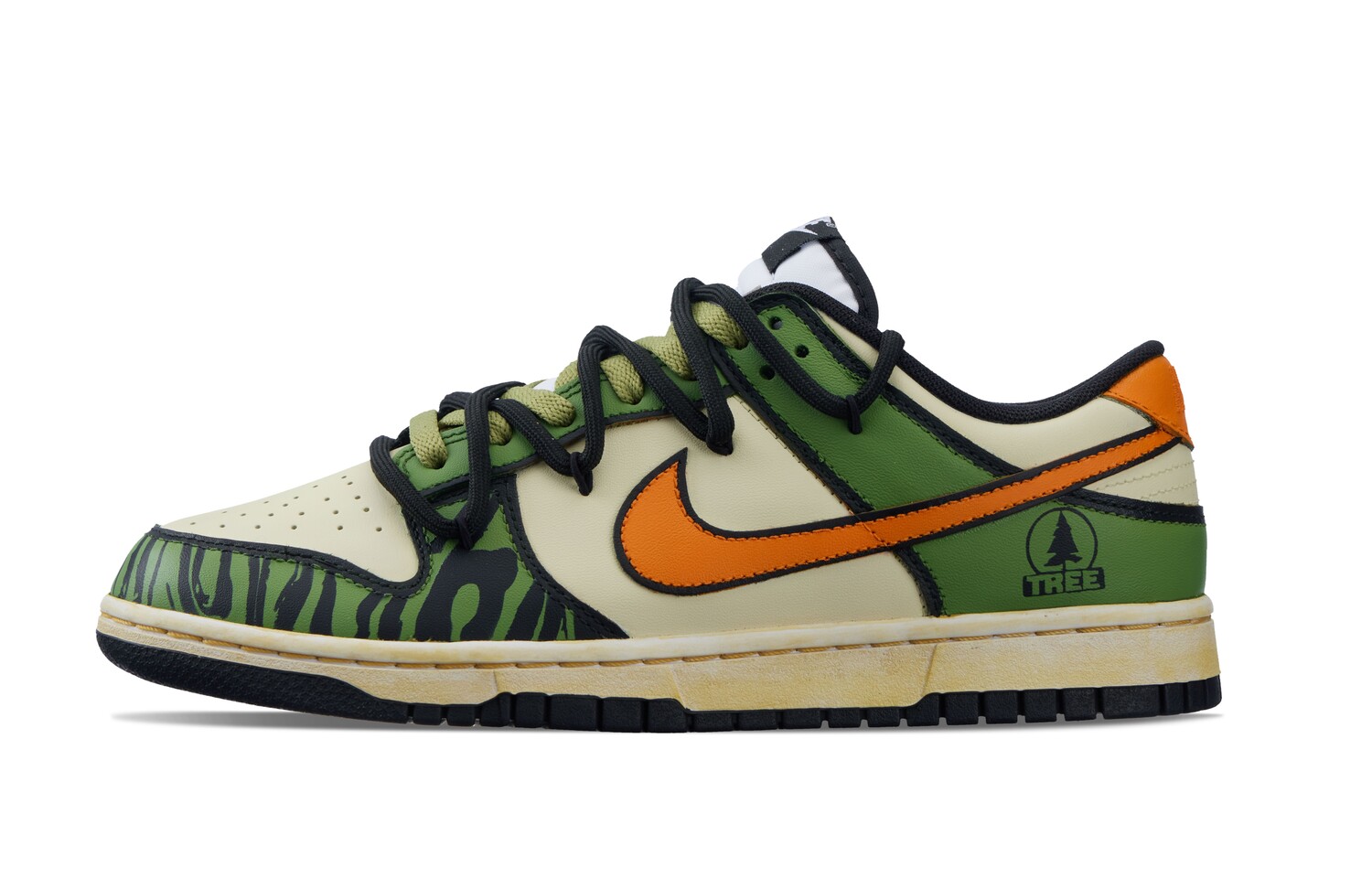 

Кроссовки Nike Dunk Skateboarding Shoes Men Low-top Green/yellow/black, хаки