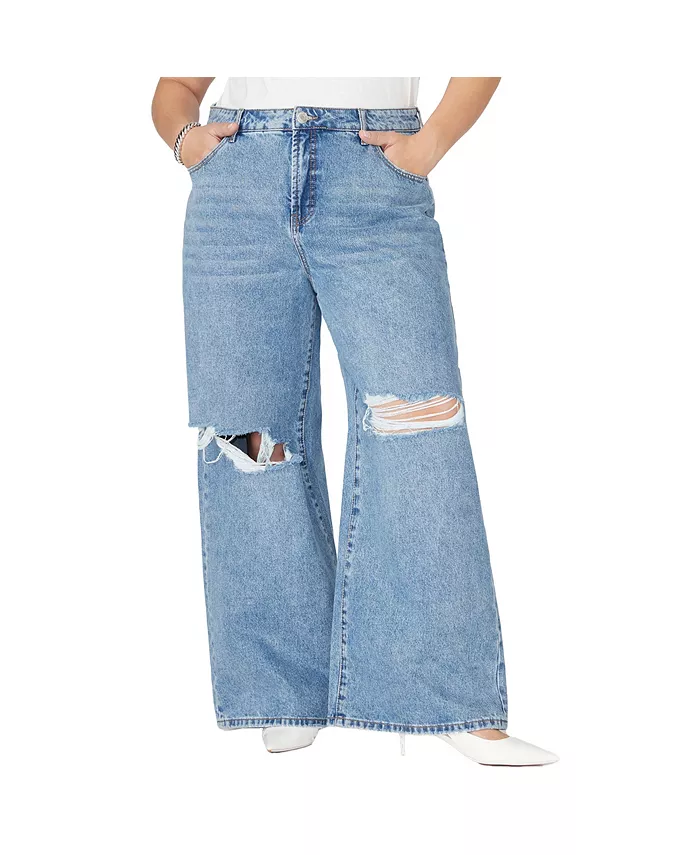 

Женские джинсы Yvette Rigid Wide Leg ELOQUII, синий