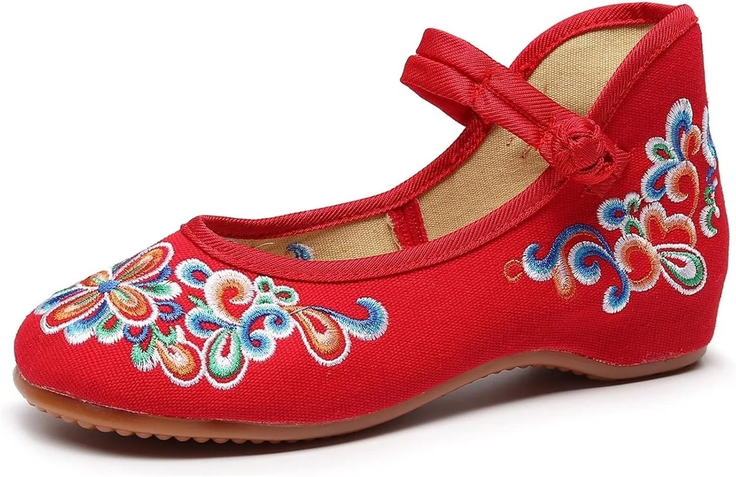 Лоферы с цветочной вышивкой, красный Gikleihwy