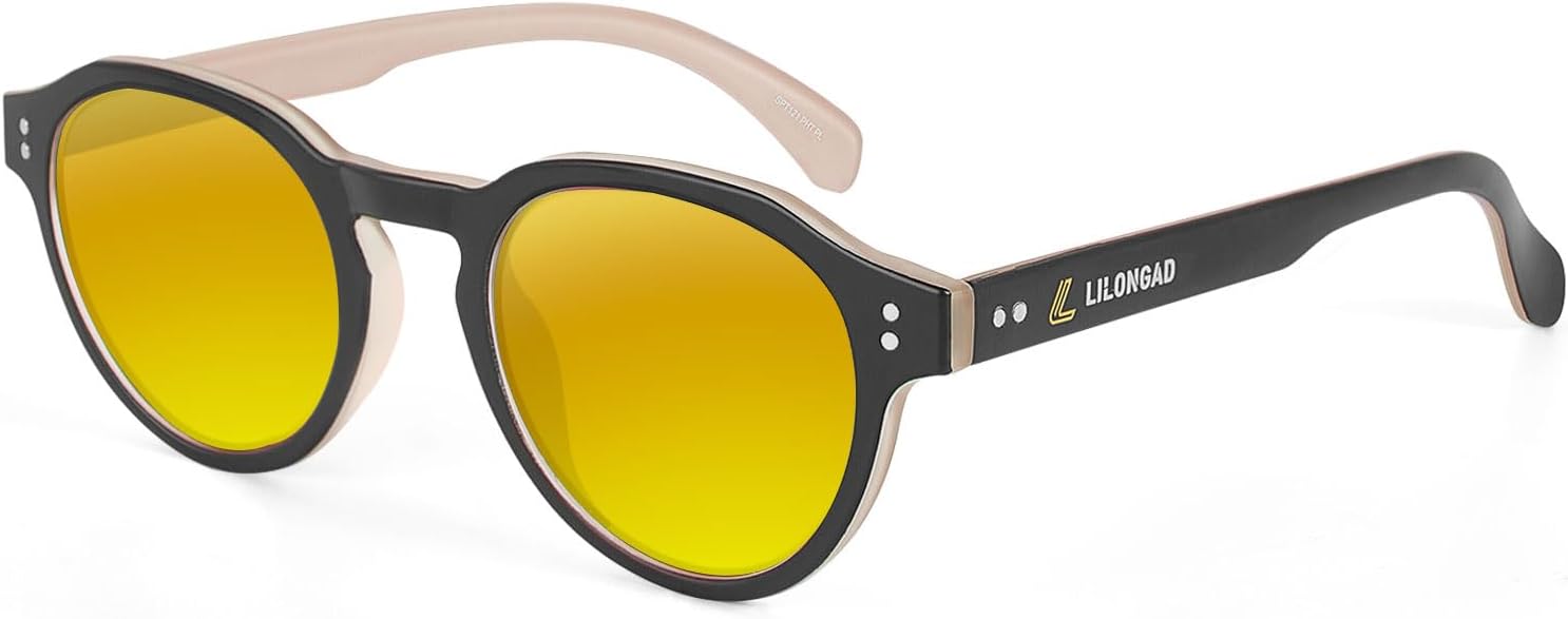 

Поляризованные солнцезащитные очки PC для мужчин и женщин – UV400, устойчивые к царапинам, легкая оправа TR90 для вождения и использования на открытом воздухе LILONGAD, Brown/Yellow Revo