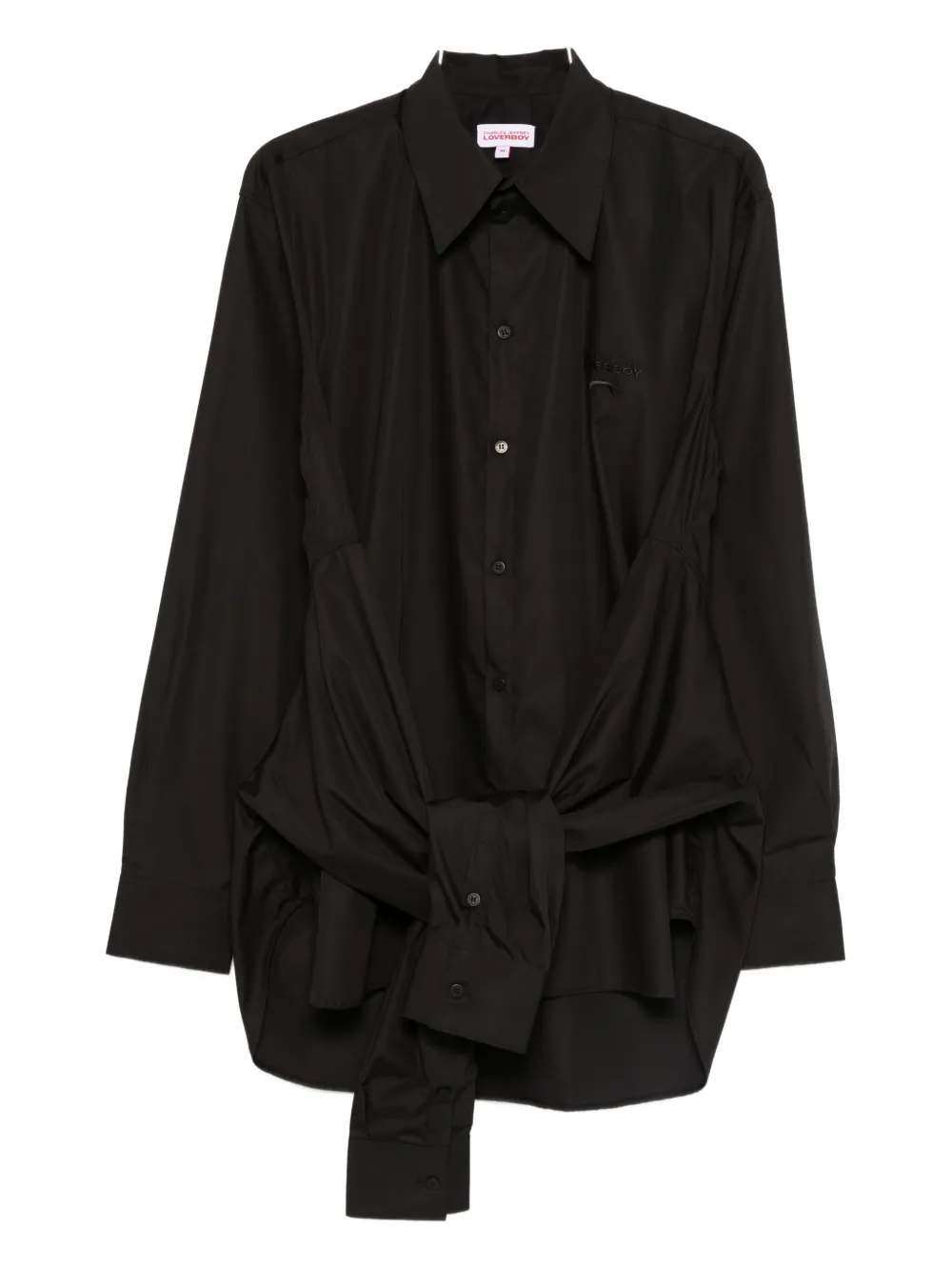 

Рубашка с завязкой спереди Charles Jeffrey Loverboy, черный