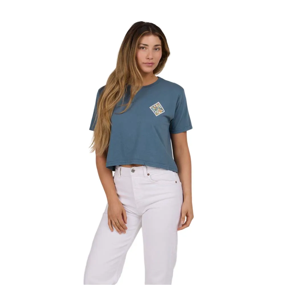 

Футболка с коротким рукавом Salty Crew Tippet fill crop, синий