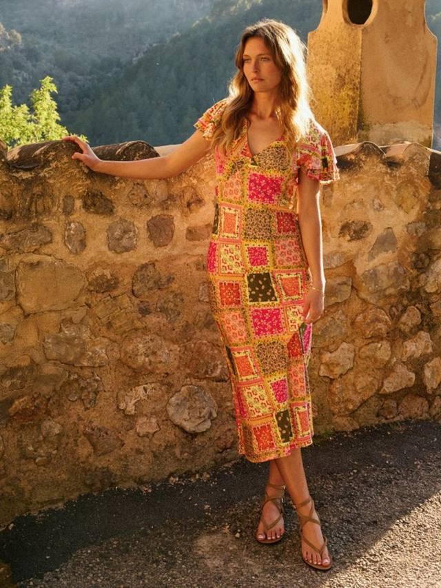 

Платье миди Layla с рукавами-фонариками и патчворком из вискозы LENZING ECOVERO Nobody's Child