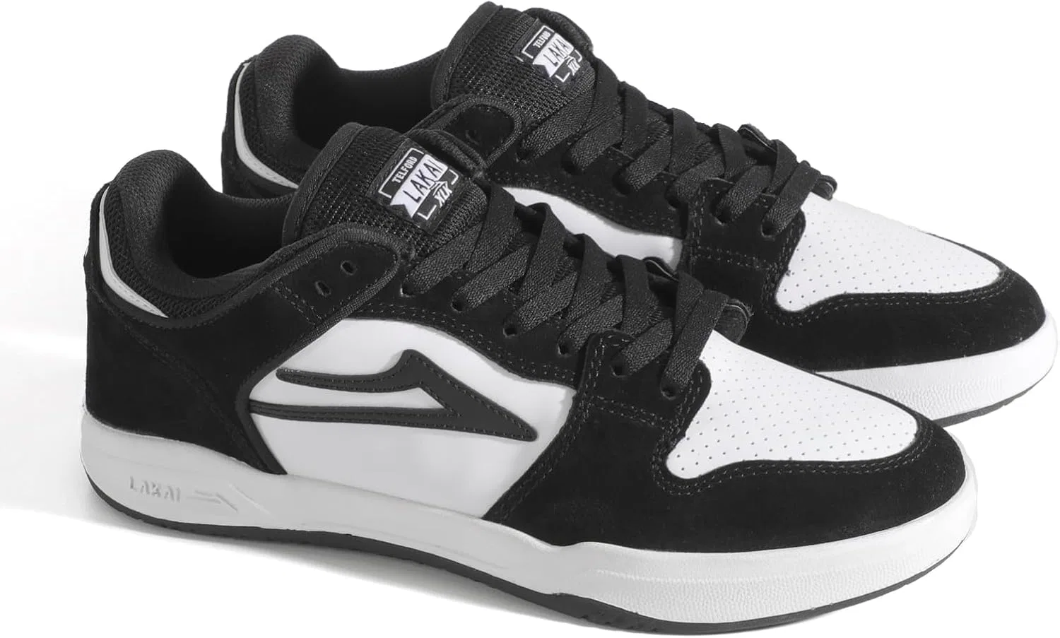 Мужские скейтбордистские кроссовки Lakai Cardiff - дышащие повседневные кроссовки, Black White — фото 4