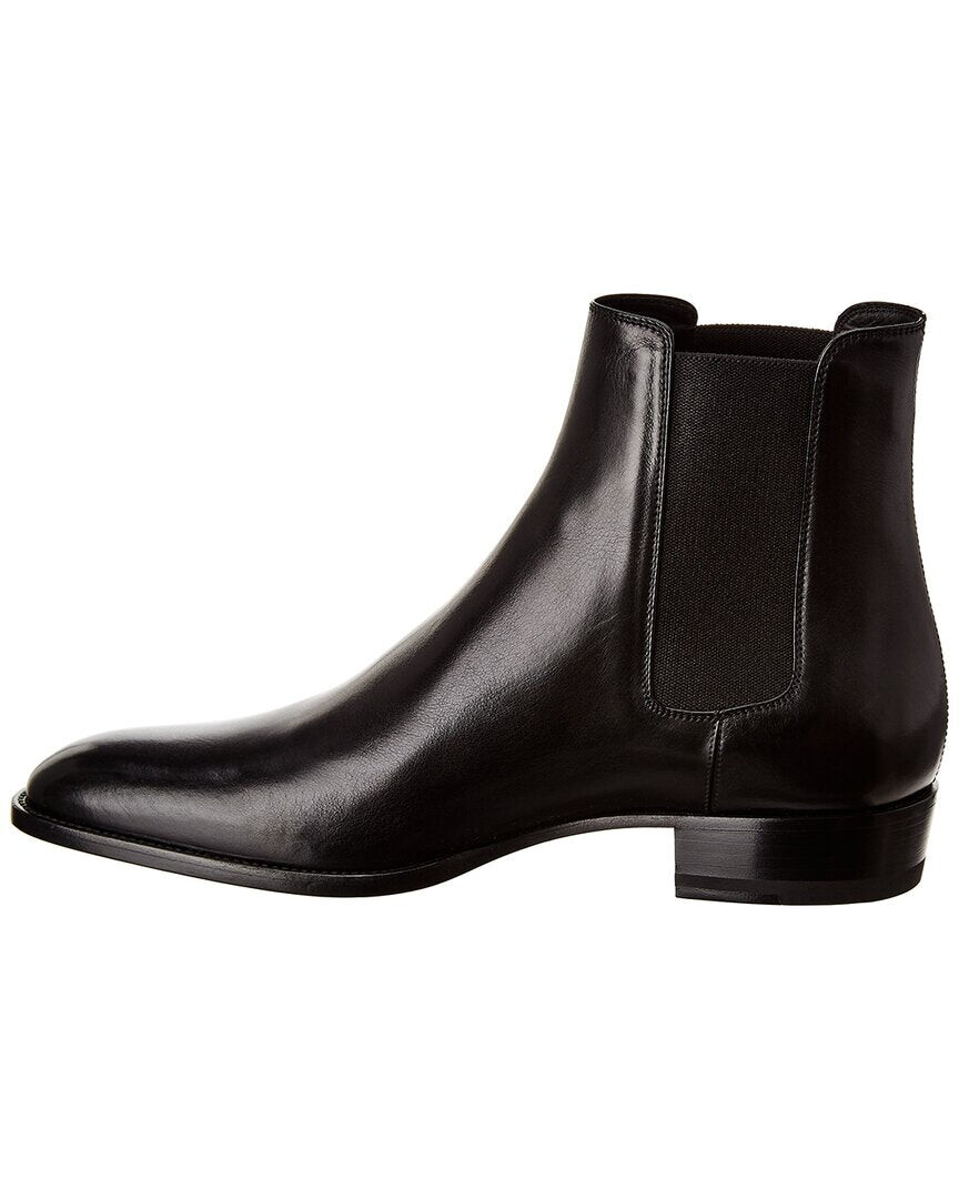 

Кожаные ботинки челси Saint Laurent Wyatt 30, черный