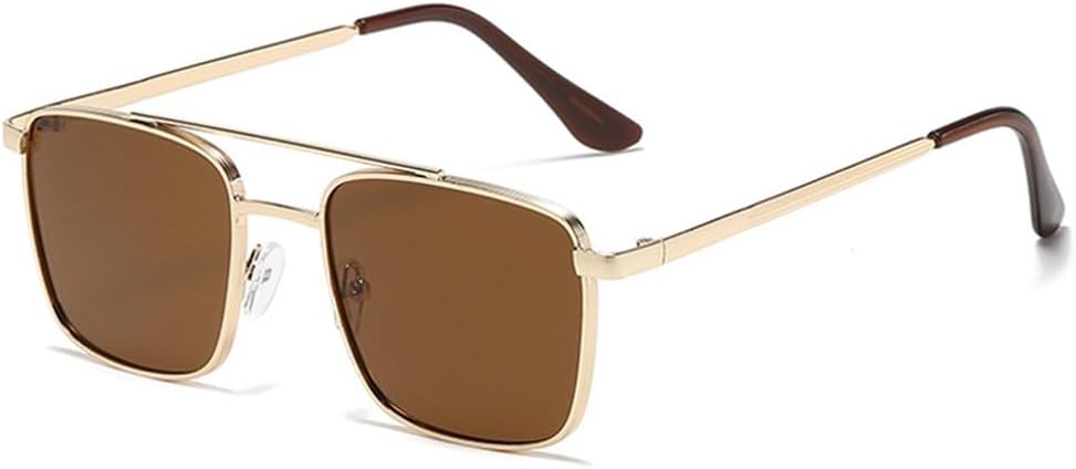 

Солнцезащитные очки UV400 с металлическими двойными перемычками и градиентными линзами для женщин и мужчин, для бега и занятий спортом на открытом воздухе UYPTK, Golden Tea