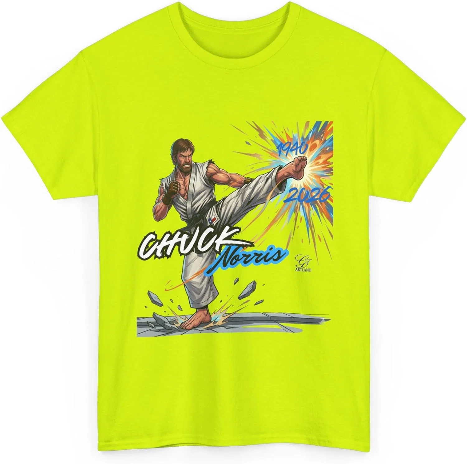 Футболка с принтом Karate Fighter, GT Artland, Safety Green — фото 3