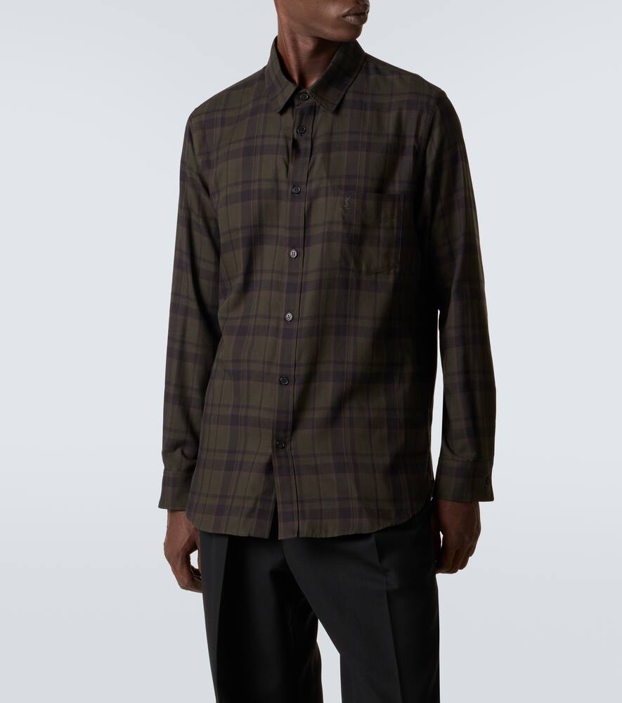 Кассандр клетчатая фланелевая рубашка Saint Laurent, Falkland Check Od — фото 3