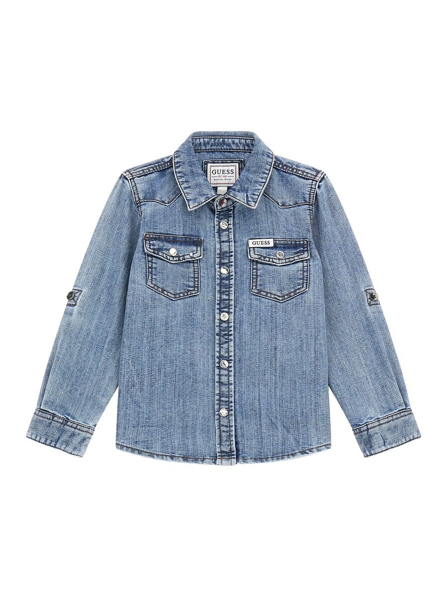 

Рубашка GUESS Regular fit Button Up, синий деним