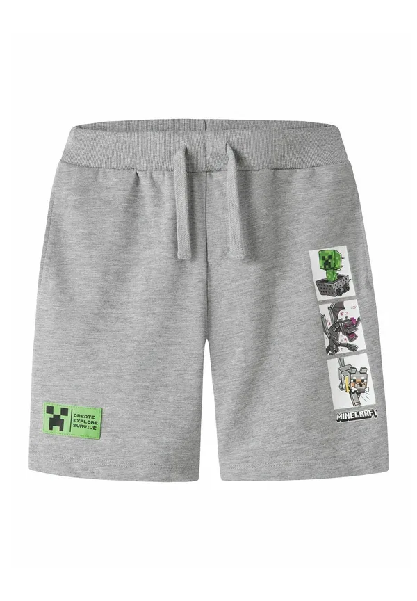 Шорты спортивные Name It minecraft tracksuit bottoms, серый меланж