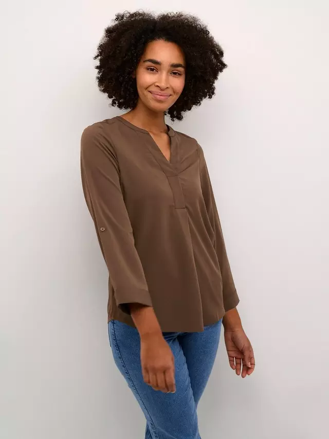 

Топ KAFFE Mia V-Neck, цвет chestnut