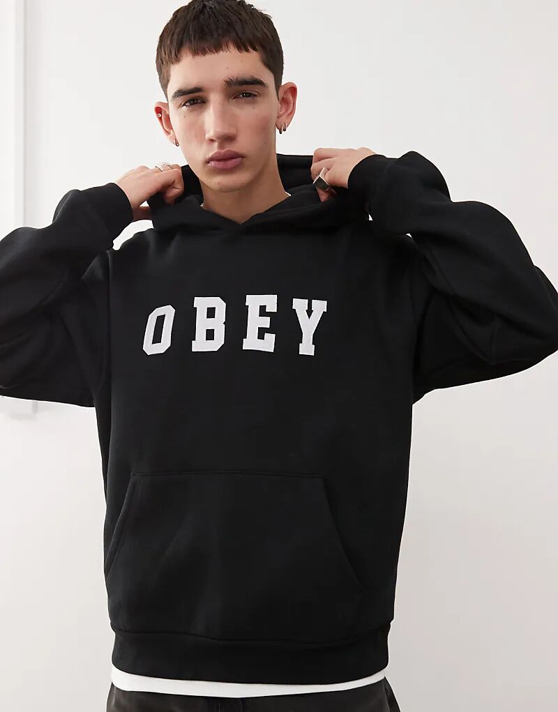 

Фетровая толстовка с капюшоном черного цвета Obey