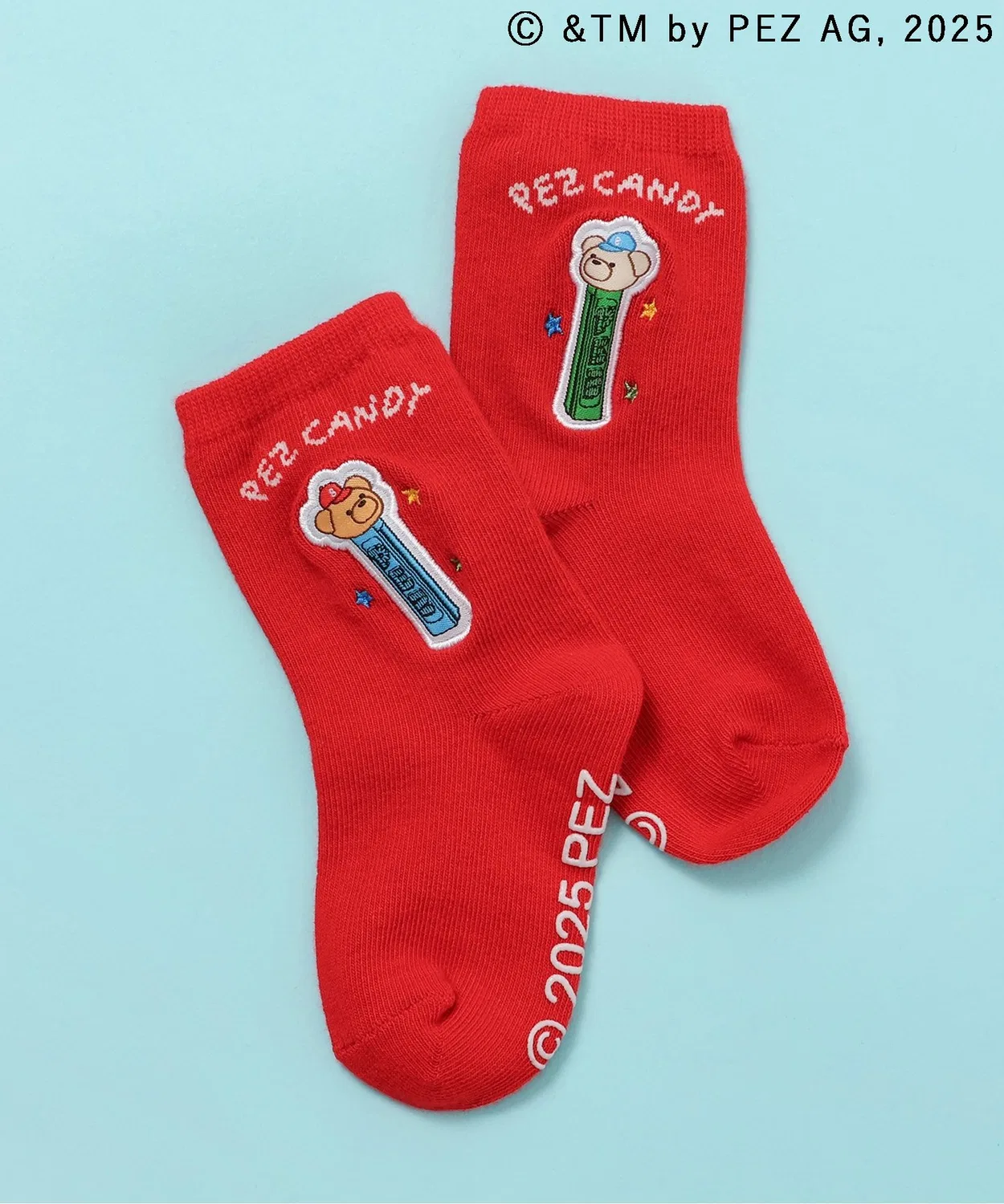 Носки PEZ×tiny bear, хлопок, красные