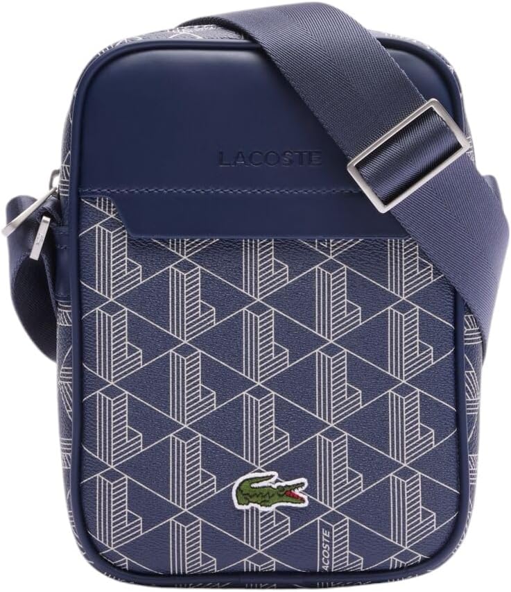 

Сумка через плечо Lacoste Vertical Camera Bag для мужчин, Dove Grey/White/Navy Blue/Sunny