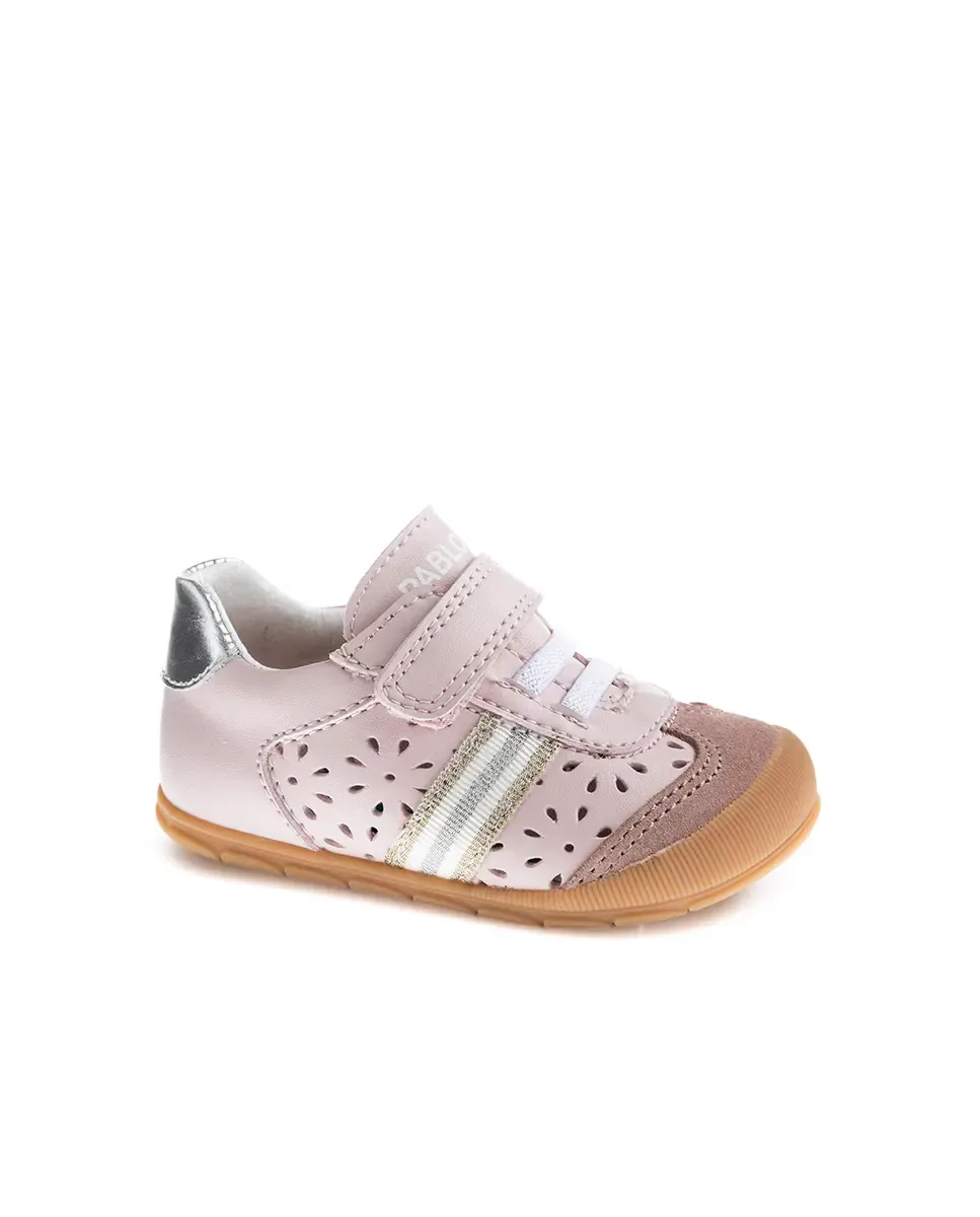 Туфельки для маленькой девочки barefoot с застежкой-липучкой Pablosky, светло-розовый