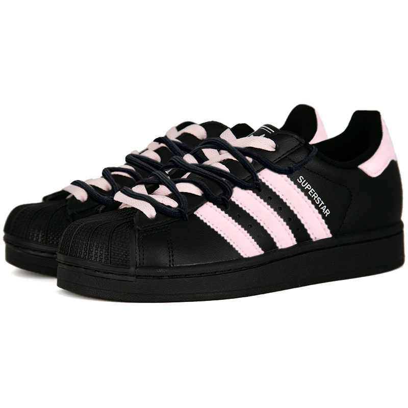Superstar 2 устойчивые к истиранию низкие детские скейтбординг кроссовки pink unisex Adidas Originals, черный — фото 3
