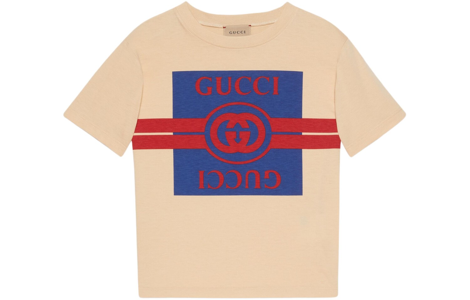 

Футболка детская Gucci, кремовый / синий / красный